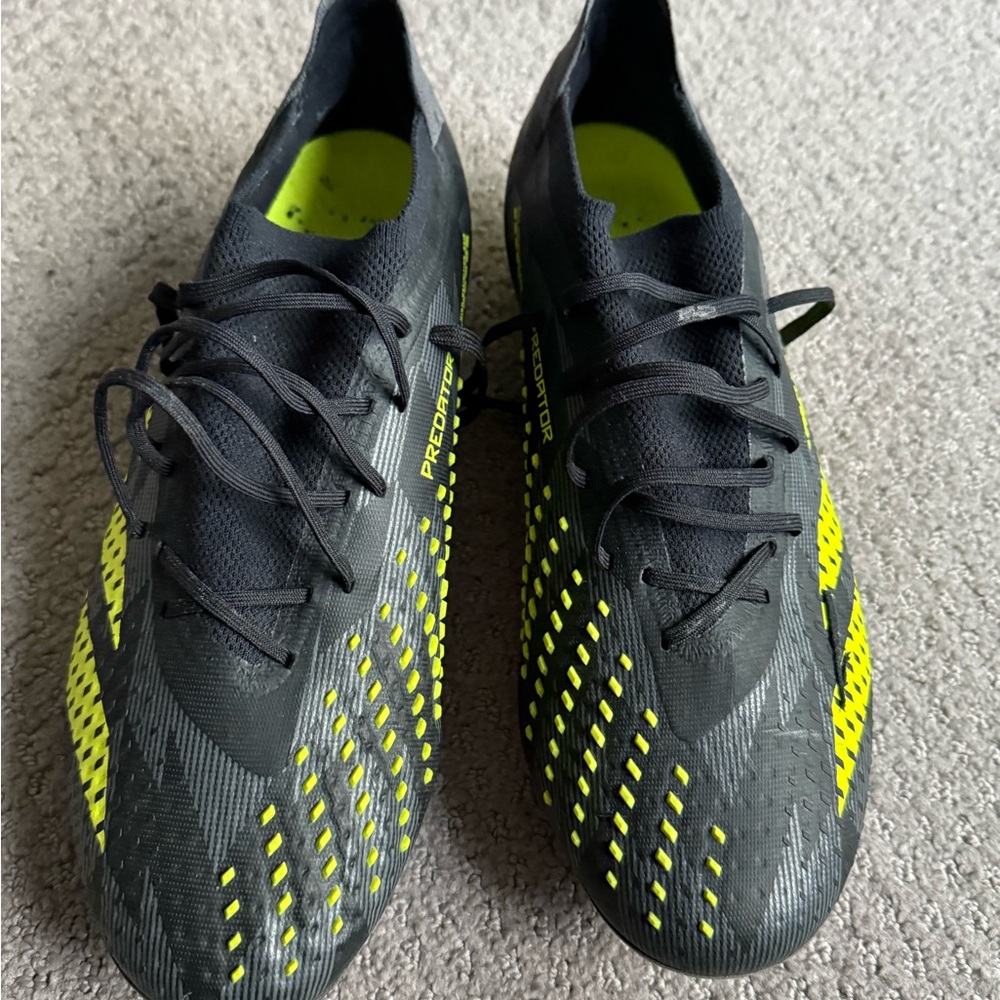 Adidas Men's Black and Neon FG Predator Cleats